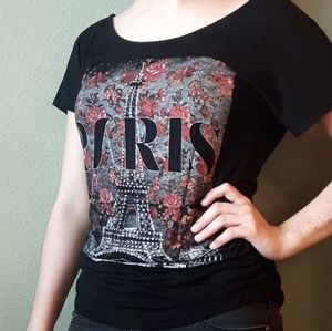 Paris black tee shirt